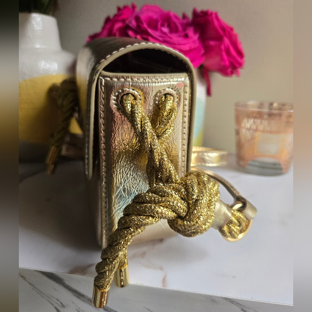 EUC Marc Jacobs J-Link Mini Metallic Gold Crossbody Shoulder Mini Bag - Picture 2 of 11